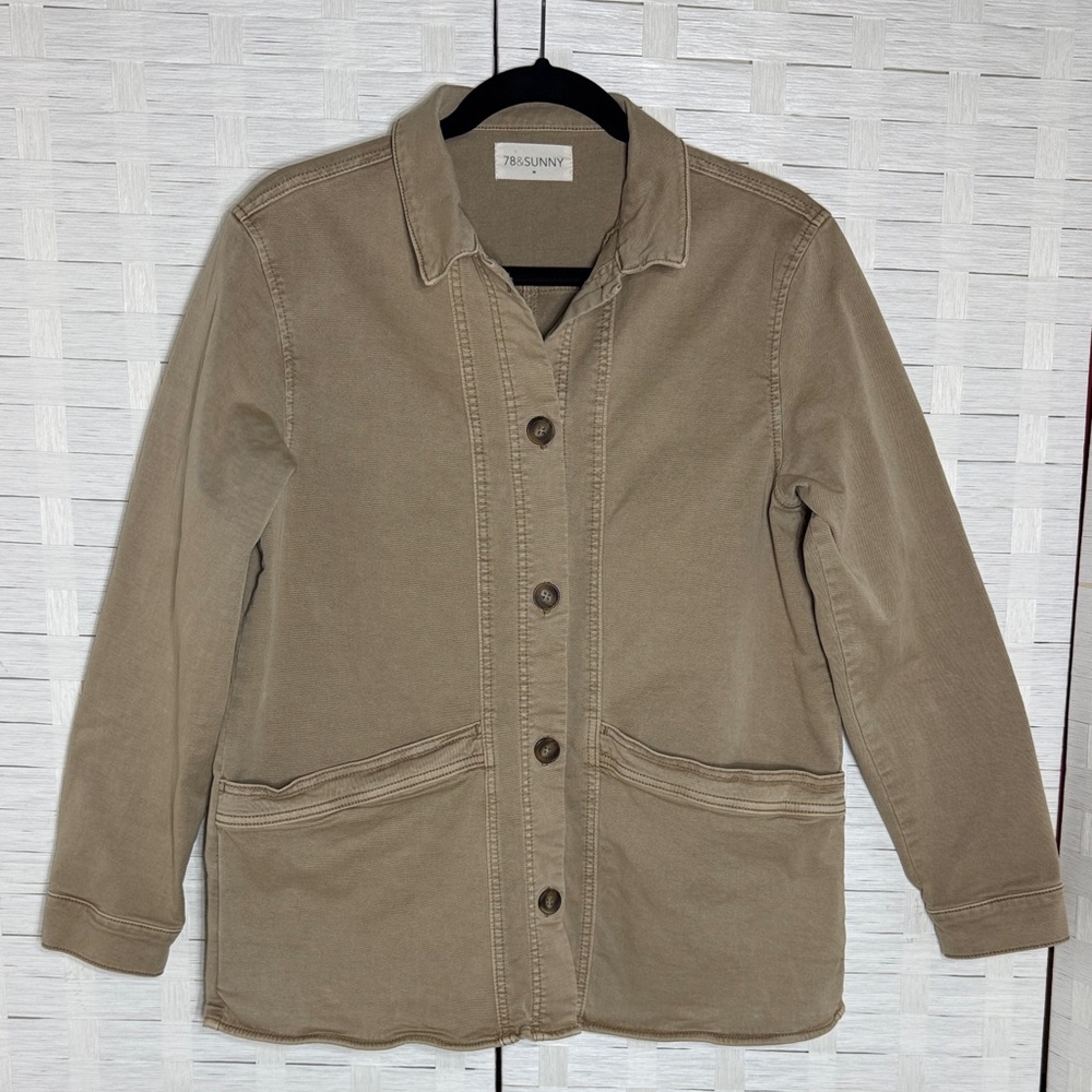 78 & Sunny Tan Lightweight Casual Utility Jacket w/Front Pockets Size‎ Medium
